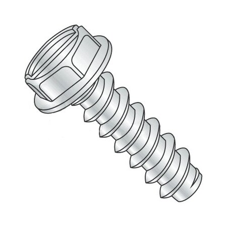 Newport Fasteners Thread Cutting Screw, #8-18 x 3/4 in, Zinc Plated Steel Hex Head Slotted Drive, 6300 PK 571526-6300